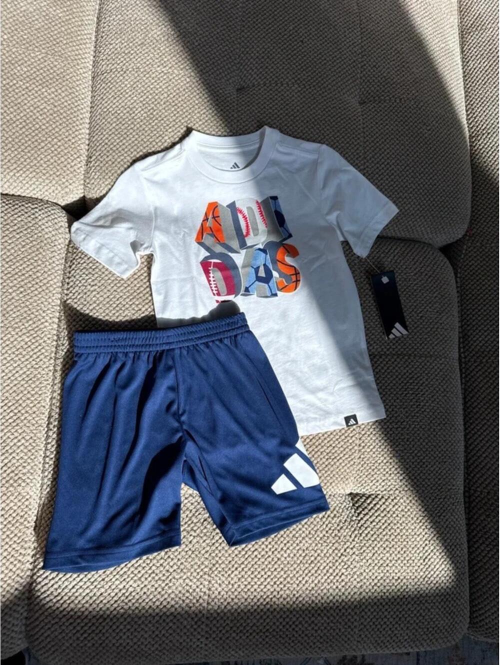 adidas Boys' Graphic Short-Sleeve T-Shirt and Shorts